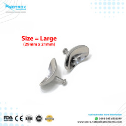 Corneal Eye Shield Protector Stainless Steel with holding Point, 29mm X 21mm (Large), Set of 2 Pcs