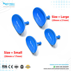 Corneal Eye Shield Protector Stainless Steel with holding Point, 26mm X 17mm (Small) and 29mm X 21mm (Large), Coated,Set of 2 Pairs