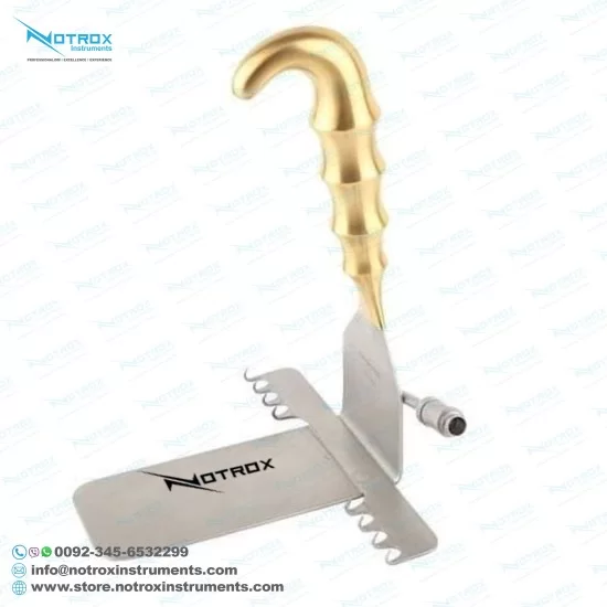 Solz Racket Retractor Saldanha-Solz Abdominal Retractor with Fiber Optic - Notrox Instruments